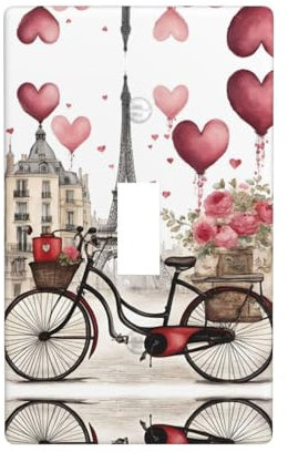 SDFHU Love Paris MC700 Lichtschalter, 1-Gang-Lichtschalter, Wandplatten, einfacher Kippschalter, für Badezimmer, Standardgröße, Weiß