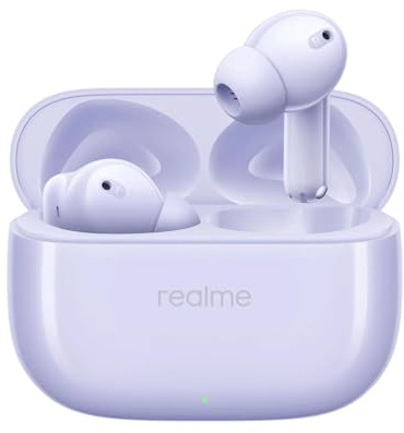 realme Buds T310 con controlador de 12,4 mm, 30 dB ANC, audio espacial de 360 grados y reproducción de 40 horas de auriculares Bluetooth (True Wireless) (morado Monet)