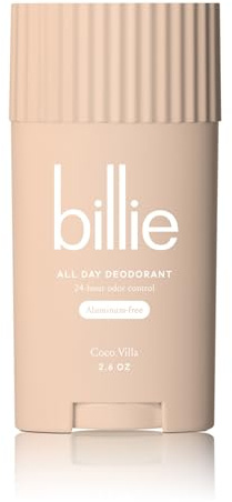 Billie All Day Deodorant, 24-hour Odor Protection, Aluminum-Free, Coco Villa, 2.6oz