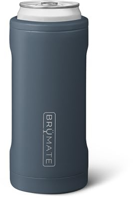 BrüMate Hopsulator Slim Can Cooler Insulated for 12oz Slim Cans | Skinny Can Insulated Stainless Steel Drink Holder for Hard Seltzer, Beer, Soda, and Energy Drinks (Nightfall Blue)