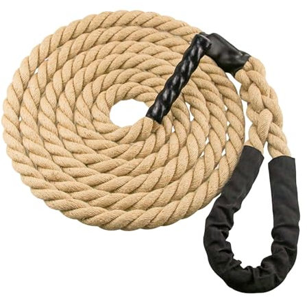 kowaku Gym Climbing Rope Jute Rope 1.5 inch Diameter Workout Rope Fitness Rope for Indoor Outdoor Strengthen Muscle Power Exercise, 4.5M