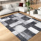 Alishomtll Teppich Wohnzimmer Schlafzimmer Waschbar Kurzflor Anti-Rutsch TPR Unterseite Langlebig Robuster Polyester Teppich Rechteckig Pflegeleicht, Schwarz Grau 200x280 cm