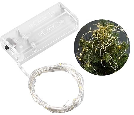 OKUMEYR Flaschenvase Mit Led-lichterkette Deko-lampe Für Heimdekor Wasserdichtes Glas Und Pvc-material Energiesparende Led-lampen Geschenkidee Weiß