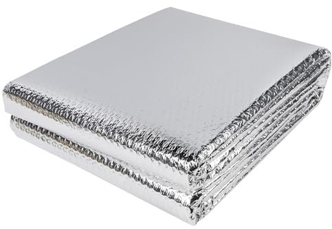 winemana Window Insulation Roll, 48IN x 10FT Reflective Heat Shield Bubble Film, Double-Sided Aluminum Foil Insulation, Weatherproof Garage Door Cover for Windows, RV, Basement, Winter & Summer