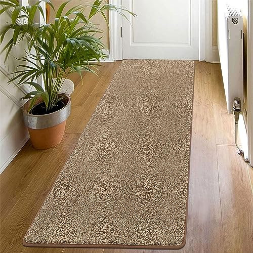 SHACOS Teppich Läufer rutschfest 50x150 cm Kurzflor Teppichläufer Weich Flurläufer Modern Küchenteppich Waschbar Bettvorleger Teppich Läufer für Flur, Küche, Eingang, Schlafzimmer, Braun