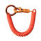 Hattba Porte-clés en spirale extensible, porte-clés rétractable à ressort hélicoïdal, porte-clés en alliage, porte-clés coloré pour sac à dos, Couleur orange., 18cm