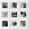 MJ-GRAPHICS® Quadratisch Poster Luxus Lifestyle Poster Set Fashion Schwarz-Weiß Kunstdruck Wohnzimmer Wandbild Fashion Auto Deko Vogue Chanel Ferrari Vespa Wein – 30x30 Ohne Rahmen
