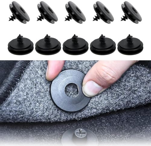 WeddHuis 10 pièces Support Universel pour Tapis de Voiture, Clip 3-en-1 pour Fixation et Voiture, Convient pour Tapis, par Bouton-Pression, Clip antidérapant pour Tapis Sol, fixclips (Noir)