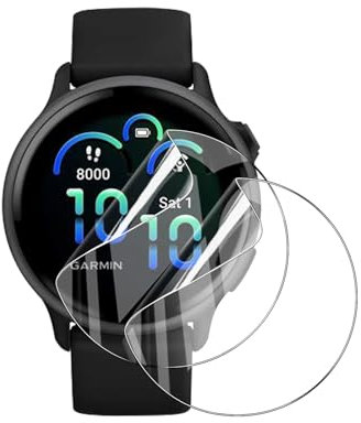 AOKUMA Protection écran pour vivoactive 6/5,[2 pièces] Film de Protection en TPU Flexible Compatible avec vivoactive 6 / vivoactive 5,HD Transparent,Résistant aux Rayures, Facile à Installer