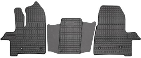 Wielganizator SolidPRO Gummimatten passend für Ford Transit Custom FL (2017-2021) | Qualität: Premium - Genaue Passform, rutschfest 3-teilig Fußmatten- Schwarz