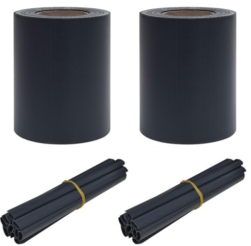 vidaXL Garden Privacy Screens 2 pcs Dark grey 35 x 0.19 m PVC, Garden and Terrace, Modern Outdoor Partitions, Rectangular Privacy Screens, Durable Backyard Panels, Fencing Solutions