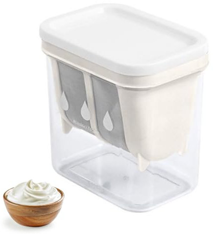 Fromage à la crème, passoire à yaourt avec couvercle, séparateur de lactosérum, filtre fin réutilisable, yaourtière pour jus, lait, accessoires de cuisine (blanc)