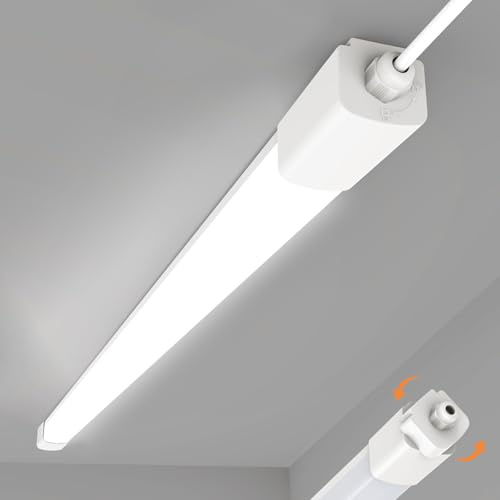 Amdelne Led Feuchtraumleuchte 120CM, 36W 3600lumen Kaltlweiß 4000k, Wasserfest IP65 Einfache Montage Wannenleuchte Flach Led Werkstatt Deckenleuchte Werkstattlampe FüR Keller BüRo Garage