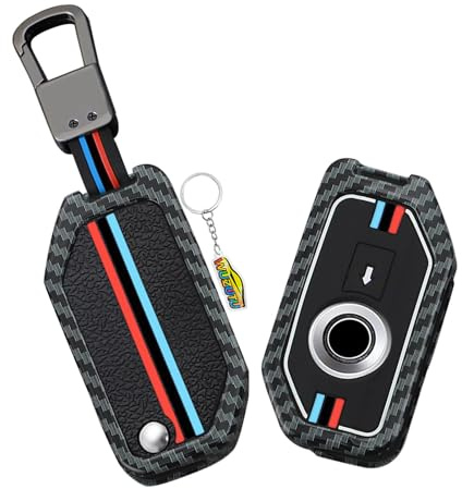 WUZUTU Motorrad Autoschlüssel Hülle Schlüsselcover Kompatibel mit BMW 1250GS C400X C400GT F900R F750GS R1200GS GS1250 F850GS F900R F900XR Metall Schlüsseletui Fernbedienung Cover Schlüsselanhänger