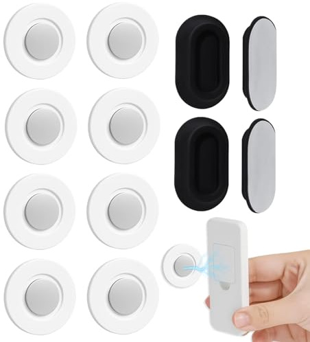 KBCYRT 10-Pack Remote Control Holder Wall Mounted, No Drill Self-Adhesive Organizer, TV Remote Holder with Strong Magnetic Adhesive, Space-Saving Storage Solution for Multiple Remotes