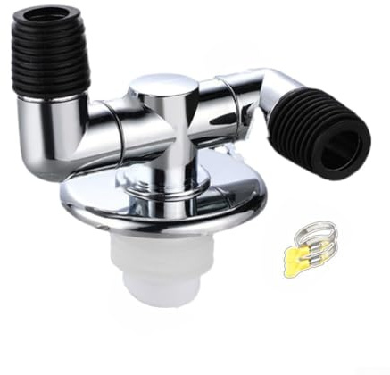 Honseadek ABS und Silikon Waschmaschine Bodenablauf Tee mit automatischem Schließkern, flexibler Ablaufrohrverbinder für Dual-Maschinen-Setup, Wasserrückfluss