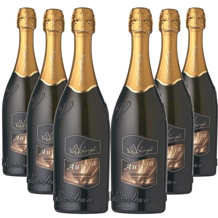 Val-Longa Aurora Valdobbiadene Prosecco Superiore DOCG Extra Dry - Vendemmia a Mano - Alta Qualità - 6 Bottiglie da 75cl