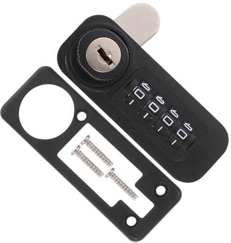 CALLARON Serrure à Combinaison pour Armoire en Acier, Code Mécanique 4 Chiffres, Noire, Portable et Antivol, pour Meuble en Bois, Tirelire Clé