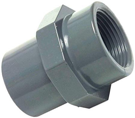PVC-U Fitting Adapter Gewindemuffe Durchmesser 50mm Klebemuffe auf IG 1 1/2 Innengewinde ideal für 1 1/2 Teichpumpen am Koiteich
