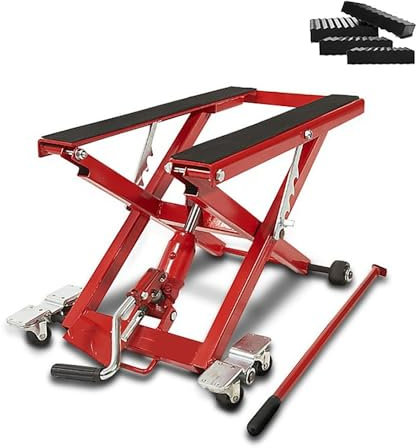 ConStands-Motorrad Hebebühne für Chopper/Custombike Classic Hydraulisch XL inkl. Distanzstücke kg Rot CB84880