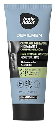 BODY NATUR - Depilmen Cremas Depilatorias Hidratantes para Hombres de 200 ml | con Aloe Vera y Manteca de Karité | para Pieles Sensibles | Elimina el Vello y Cuida Tu Piel