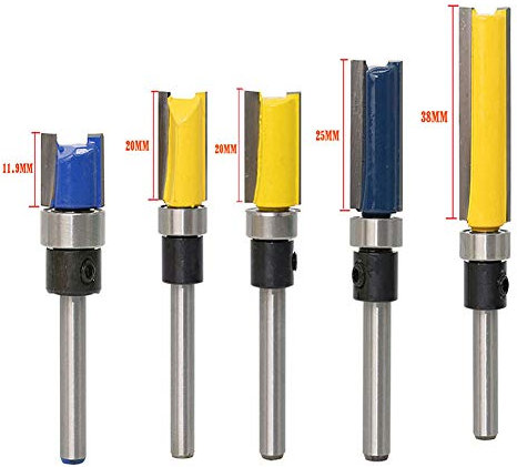 WSOOX 5 Stück Holz Fräser Router Bit Oberfräser 1/4 Schaft Alloy Blade Fräser Schneiden Nutfräsen Holzschneider Router Bit für Trimm Carving Tool