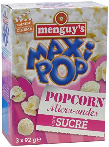 Menguy'S - Pop Corn Micro Ondes Sucre 3X92G - Lot De 4 - Livraison Rapide En France - Prix Par Lot