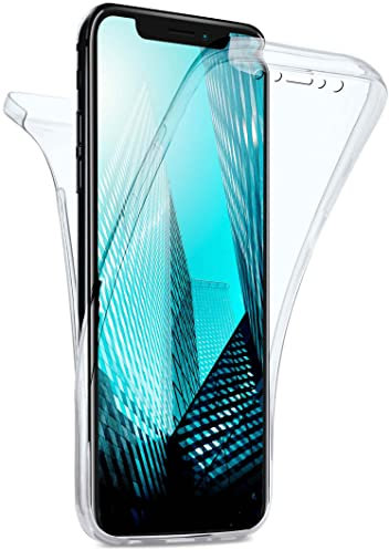moex Double Case für Apple iPhone 11 Hülle Silikon Transparent, 360 Grad Full Body Rundum-Schutz, Komplett Schutzhülle beidseitig, Handyhülle vorne und hinten - Klar