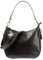 LECONI Schultertasche Henkeltasche Damentasche Umhängetasche natur weiche Ledertasche Handtasche Damen Leder 30x27x11cm schwarz LE0063-buf