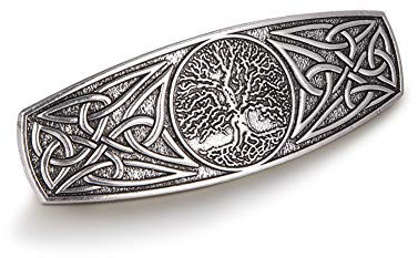 Dreamtimes Tree of Life Fashion Vintage Celtic Knot Haarspange Metall Haarspangen Haarschmuck Muster Gravierte Kopfbedeckung Styling Geschenke für Frauen Mädchen (Antikes Silber)
