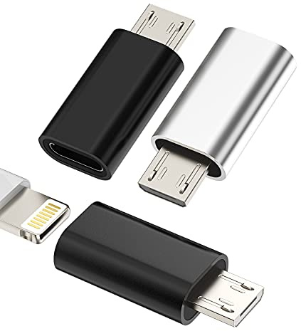 3Pack,Compatible for Lightning Female to Micro USB Male Adapter for iPhone 7 8 Plus xs 12Mini pro for iPad Power Connector Compatible for Samsung Galaxy S7,Nexus 5, Converter