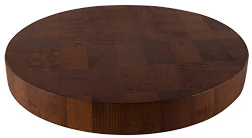 Cuisine Romefort | Runder Hackblock aus Thermobuche Stirnholz | Massives Schneidebrett | Holz Geölt (L | 40 x 5 cm)