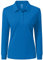 AjezMax Poloshirt Damen Langarmshirt Baumwolle Polohemd Winter Warm Sport Top mit Polokragen Large See blau