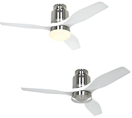 Energiespar Deckenventilator Aerodynamix Eco 112 cm Chrom gebürstet/Weiß