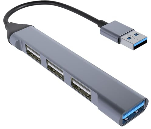 MMOBIEL Ultradünner 4-Port USB 3.0 / USB 2.0 Data Hub kompatibel mit MacBook Mac Pro/Mini iMac Surface Pro XPS Notebook PC Flash Laufwerk Mobile HDD
