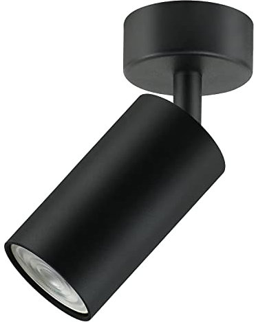 Maclean MCE451 B Deckenstrahler 1-Flammig 1x GU10 Fassung für LED & Halogen Leuchtmittel bis 35W Deckenleuchte Wandstrahler 55x100mm Drehbar Schwenkbar (1-Flammig ohne Leuchtmittel, Schwarz)