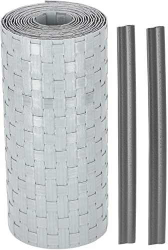 KOTARBAU® Brise-vue, en rotin synthétique, solide, pour jardin et balcon, 19 x 255 cm, biodégradable, plusieurs couleurs, esthétique durable, gris clair