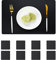 BECHEN Placemat and Coaster Set of 8,Waterproof artificial leather Heat Resistant Placemat Washable Table Mats Sets (Black)