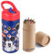 OM SUPPLIES Bouteille d'eau réutilisable Mickey avec poignée intégrée pour un transport facile à l'école, le déjeuner des enfants, 410 ml (Mickey)