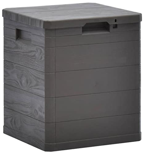 KOIECETA Garten Aufbewahrungsbox 90 L Braun Kissenbox Gartenbox Auflagenbox Box