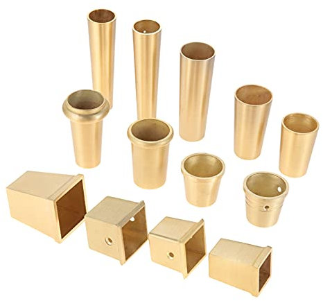 MMLFX Furniture Leg Cover Foot Solid 1pc Copper Tip Brushed Brass Table Chair Cylinder/Cone Cap Protect Decor 20-42mm Bottom Safe Pad (Color : 6)
