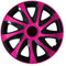 RADKAPPEN-KÖNIG 1STÜCK EINZELN 15 Zoll 15 RKK04 Schwarz-Pink Radkappe Radzierblende