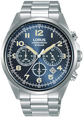 Lorus RT305KX9 Men's Analogue Quartz Watch with Metal Strap, Silver, Bracelet