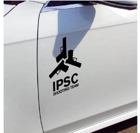 GAETOYEN Autoaufkleber Hund Personalisiert 19 cm X 25 cm Ipsc Gun Vinyl Auto Aufkleber Aufkleber Für LKW SUV Karosserie Dekor Css1A20988