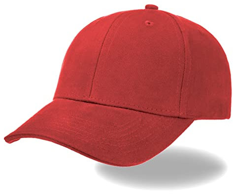 Van Der Rich ® - Baseball Cap Adjustable 100% Baumwolle - Dammen-Herren (Rot)