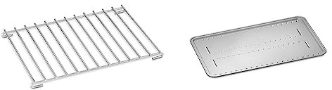 Weber 6563 Bratenrost für Q-Hitzeschild klein, Q-1000/100-Serie, silber & 6562 Hitzeschild für Q-Bratenrost groß, 4 Stück, silber