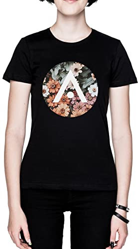 Aveda-Blume-Logo Schwarz Damen T-Shirt Black Women's Tee
