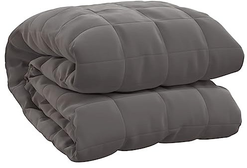vidaXL Gewichtsdecke Therapiedecke Schwere Decke Schlafhilfe Entspannungsdecke Einschlafhilfe Schwerkraftdecke Grau 200x220cm 9kg Stoff