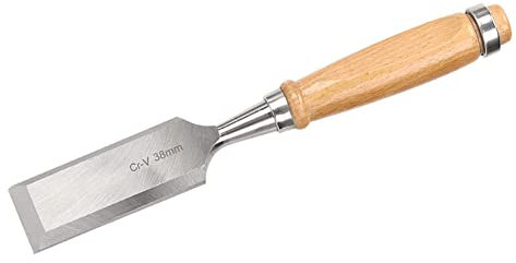 Haujieshie Bevel Edge Chisel Wood Grip with 'Pound Thru' End Cap Wood Carving Tools Woodworking Gouges for Beginners Hobbyists