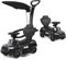 COSTWAY 3 in 1 Ride on Push Along Car, Toddlers Foot to Floor Slider with Adjustable Canopy, Underneath Storage, Removable Parent Handle & Safety Barriers, Horn and Music (Black)
